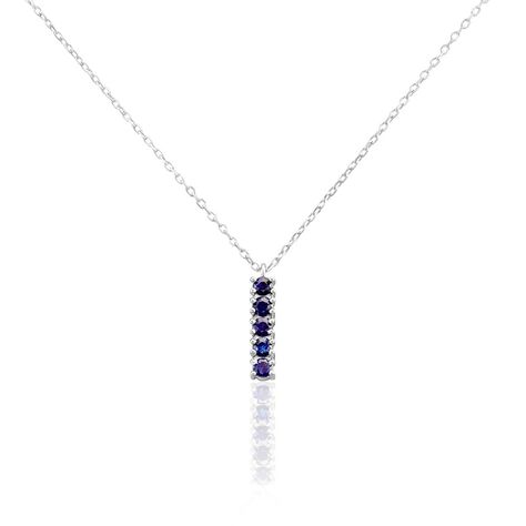 ANASTASIA Damen Kette Wei&szlig;gold 585 (14 Karat) Saphir Blau 0,28 ct - Halsketten Damen | OROVIVO