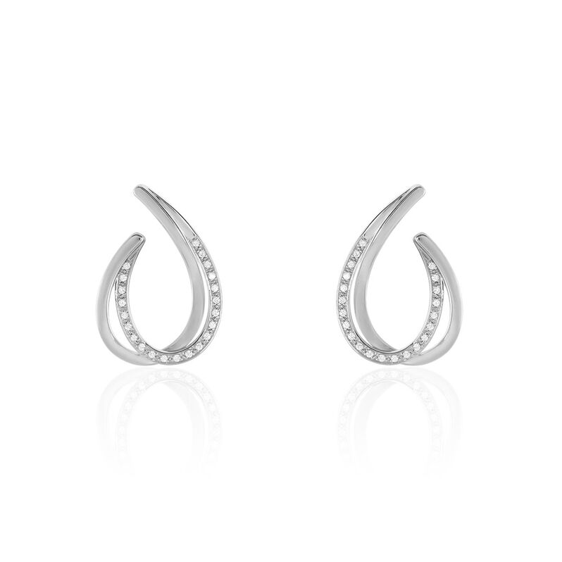 Damen Ohrstecker Silber Silber 925 Zirkonia Olina  - Ohrstecker Damen | OROVIVO