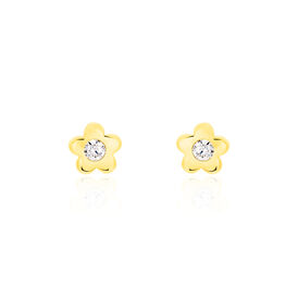 Kinder Ohrstecker Gold 333 Zirkonia Blume - Ohrstecker Kinder | OROVIVO