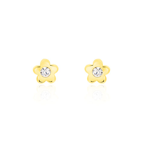 Kinder Ohrstecker Gold 333 Zirkonia Blume - Ohrstecker Kinder | OROVIVO