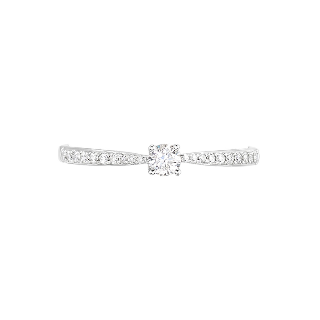 Bague Solitaire Hemera Or Blanc Diamant - Spannringe Damen | OROVIVO
