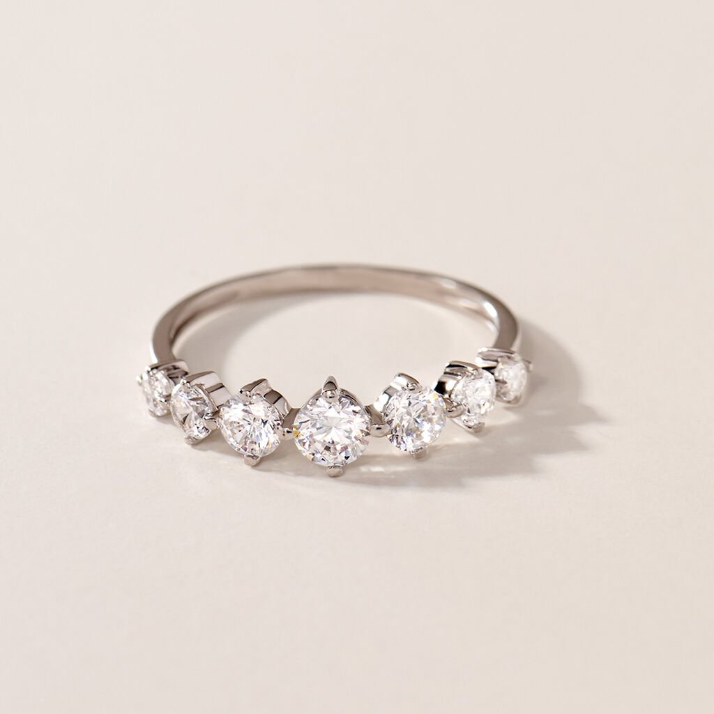 ALICE 2 Damen Ring Wei&szlig;gold 375 (9 Karat) Zirkonia Wei&szlig; 1,74 ct Barren