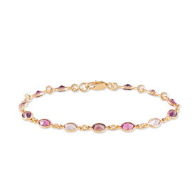 Damen Armband 18 Karat Vergoldet Multicolour Steine Rosa Ilvaae - Armbänder Damen | OROVIVO