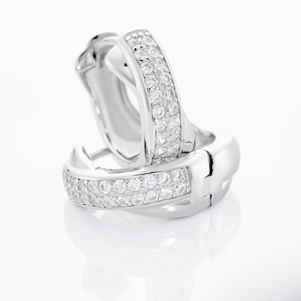 Damen Creolen Silber 925 Zirkonia Sveta 10,00mm  - Creolen Damen | OROVIVO