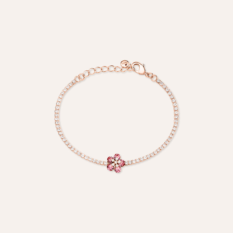 Bracciale Romantic Shine Ottone Rosa Cristallo - Spannringe Damen | OROVIVO