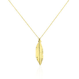 Damen Halskette Gold 375 Feder - Ketten mit Anhänger Damen | OROVIVO