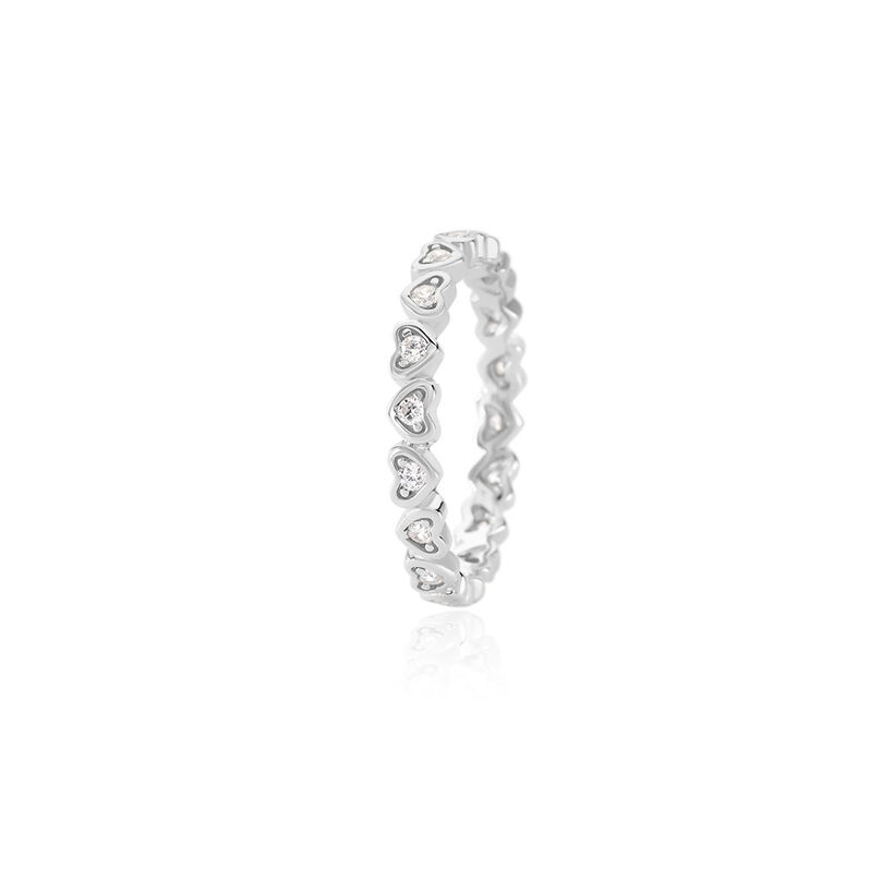 BEXLEY Damen Ring Silber Silber 925 Zirkonia Weiß Herz B 2,9 mm - Verlobungsringe Damen | OROVIVO
