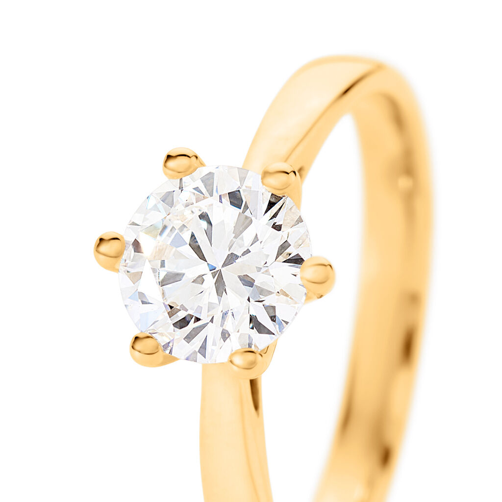 Sonate Damen Ring Gold 585 (14 Karat) Synthetischer Diamant Wei&szlig; 1,02 ct