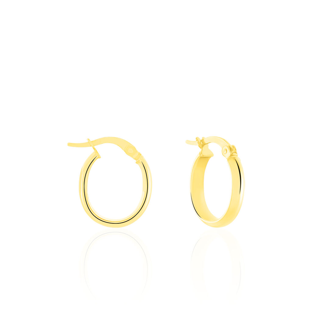 SHALANA OVAL Damen Creolen Gold 375 (9 Karat) Oval B 3 mm, Creolen ohne Stein