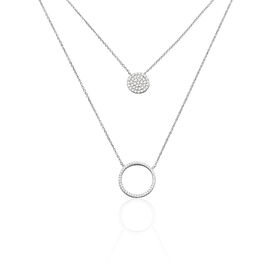 Damen Halskette Silber 925 Zirkonia Kreis - Ketten mit Stein Damen | OROVIVO