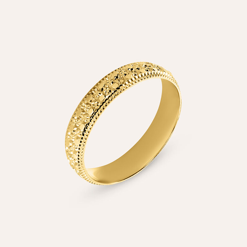 Fede Classica Diamantata 4 mm Oro Giallo - Spannringe Damen | OROVIVO