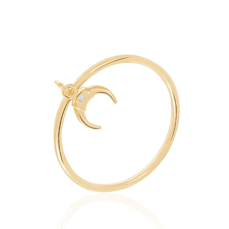 Bague Plaque Or Ginia Corne Oxyde - Spannringe Damen | OROVIVO