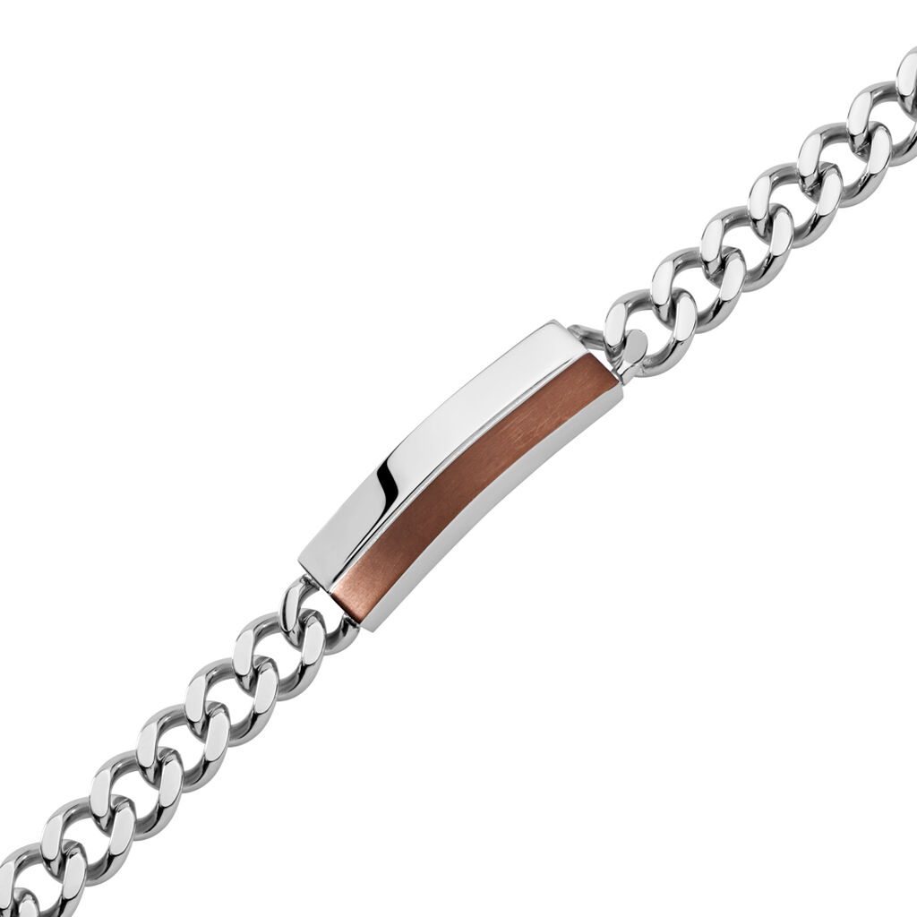 Herren Armband Edelstahl Dunkelbraun Geometrisch Daniel 2,1cm - Armbänder mit Anhänger Herren | OROVIVO