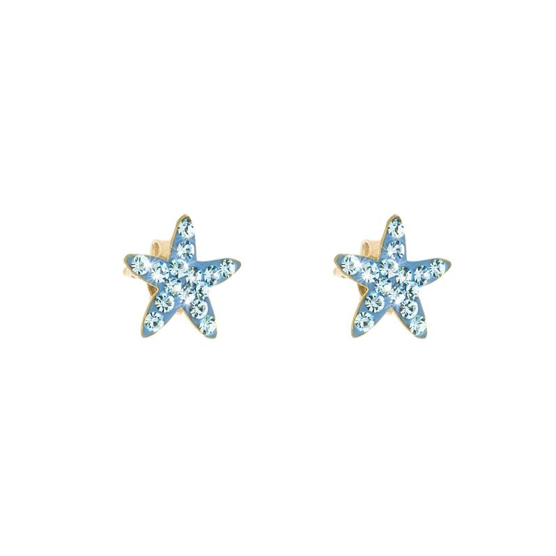 Orecchini stella in argento rodiato e cristalli - Spannringe Kinder | OROVIVO