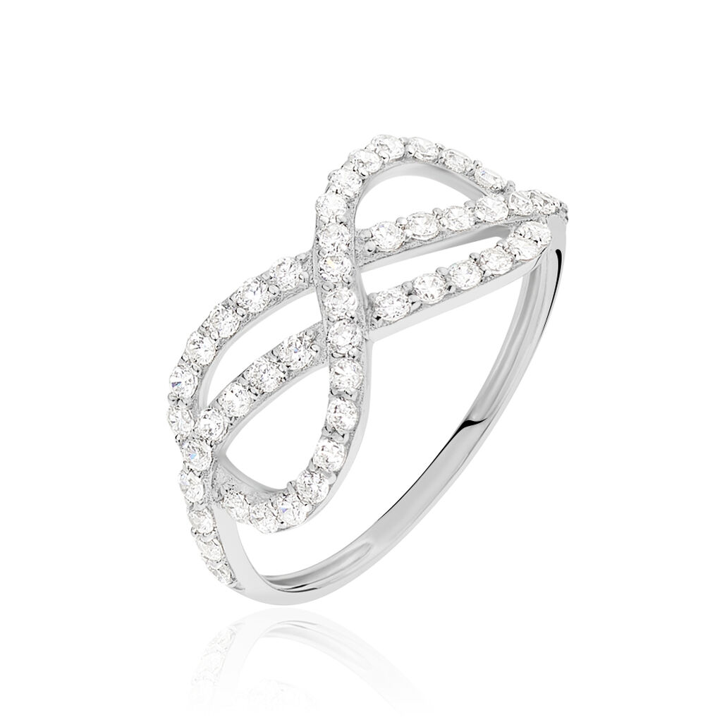Bague Infini Double Or Blanc Oxyde De Zirconium - Spannringe Damen | OROVIVO
