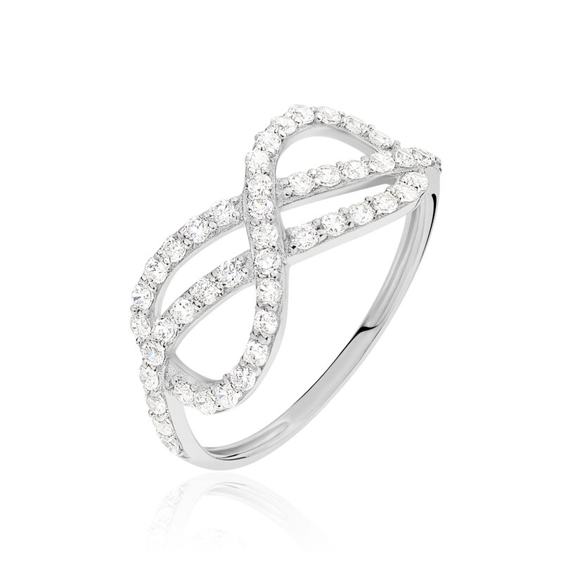 Bague Infini Double Or Blanc Oxyde De Zirconium - Spannringe Damen | OROVIVO