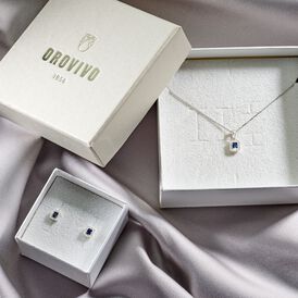 Damen Halskette Weißgold 375 Saphir Diamanten - Ketten mit Anhänger Damen | OROVIVO