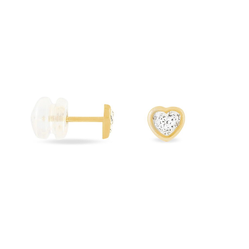 Ohrstecker Gold 375 Kristall Herz - Ohrstecker Familie | OROVIVO