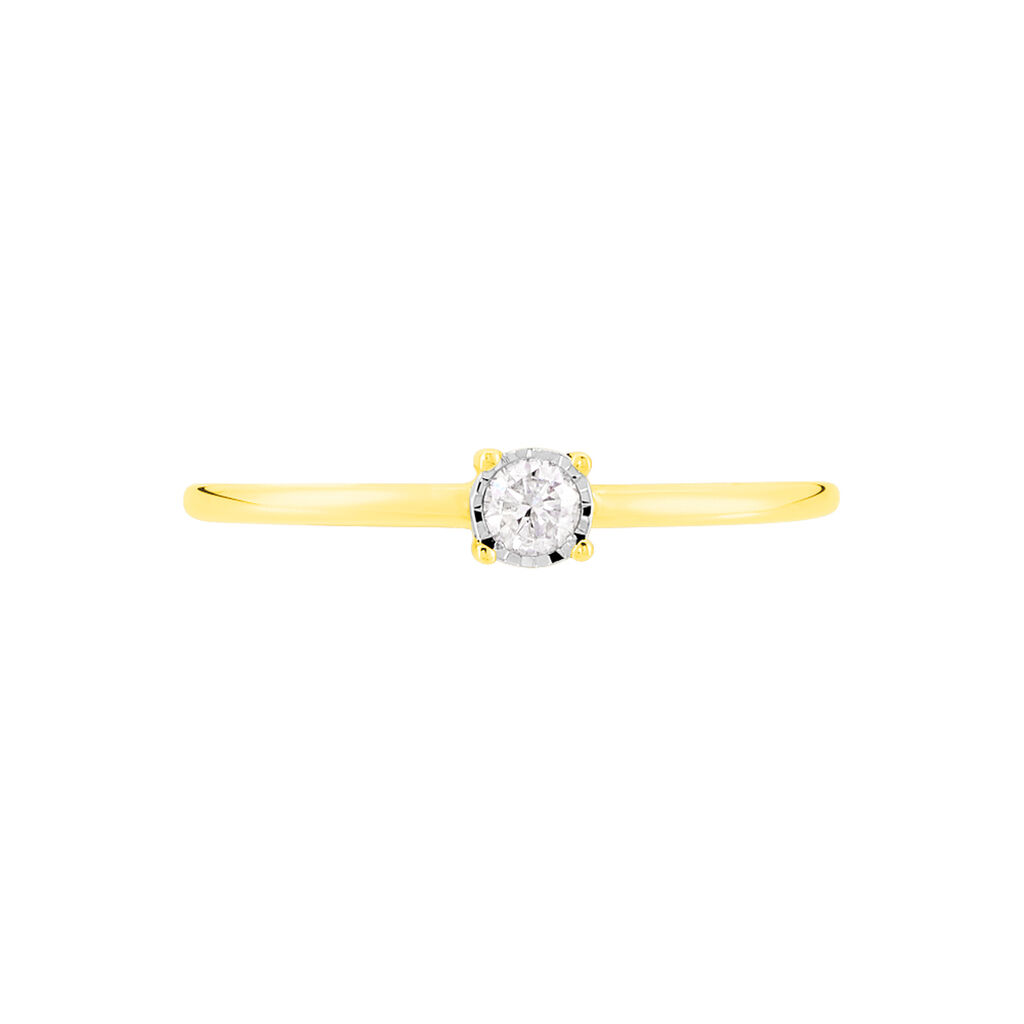 Illusion Damen Ring Gold 375 (9 Karat) Diamant Wei&szlig; 0,08 ct