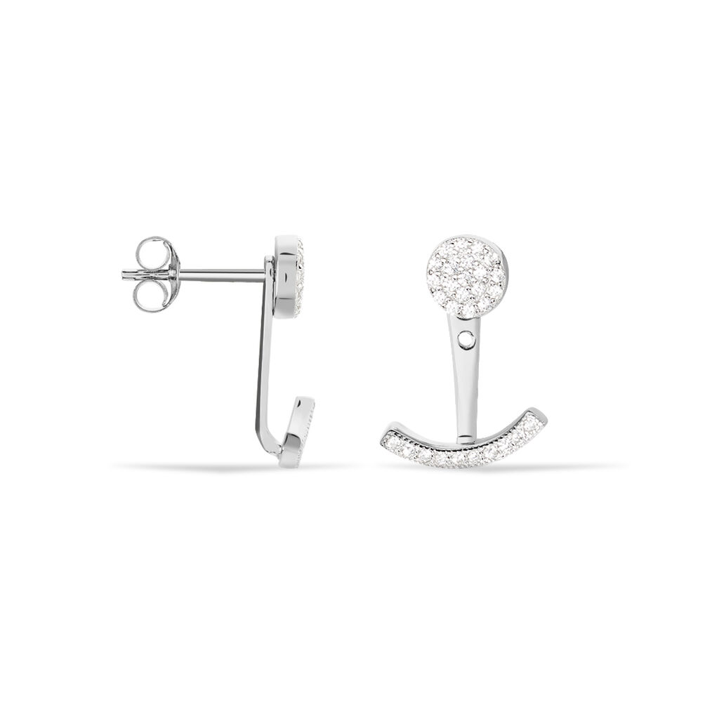 Damen Ohrklemme Silber 925 Zirkonia Anker - Ohrringe mit Stein Damen | OROVIVO