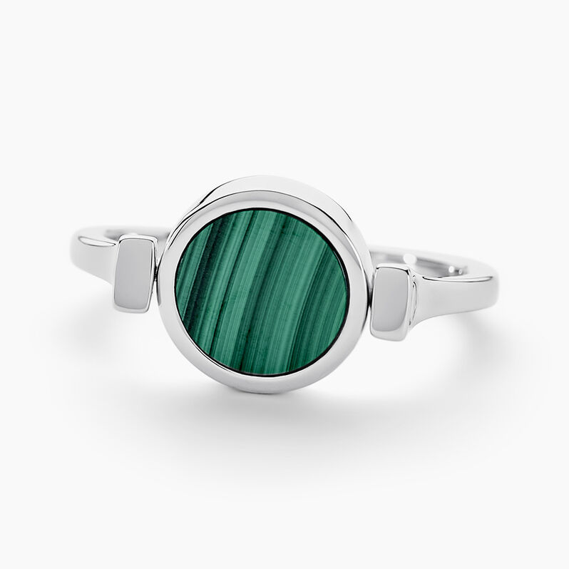 Bague Enigma Argent Weiss Malachite Onyx - Spannringe Damen | OROVIVO