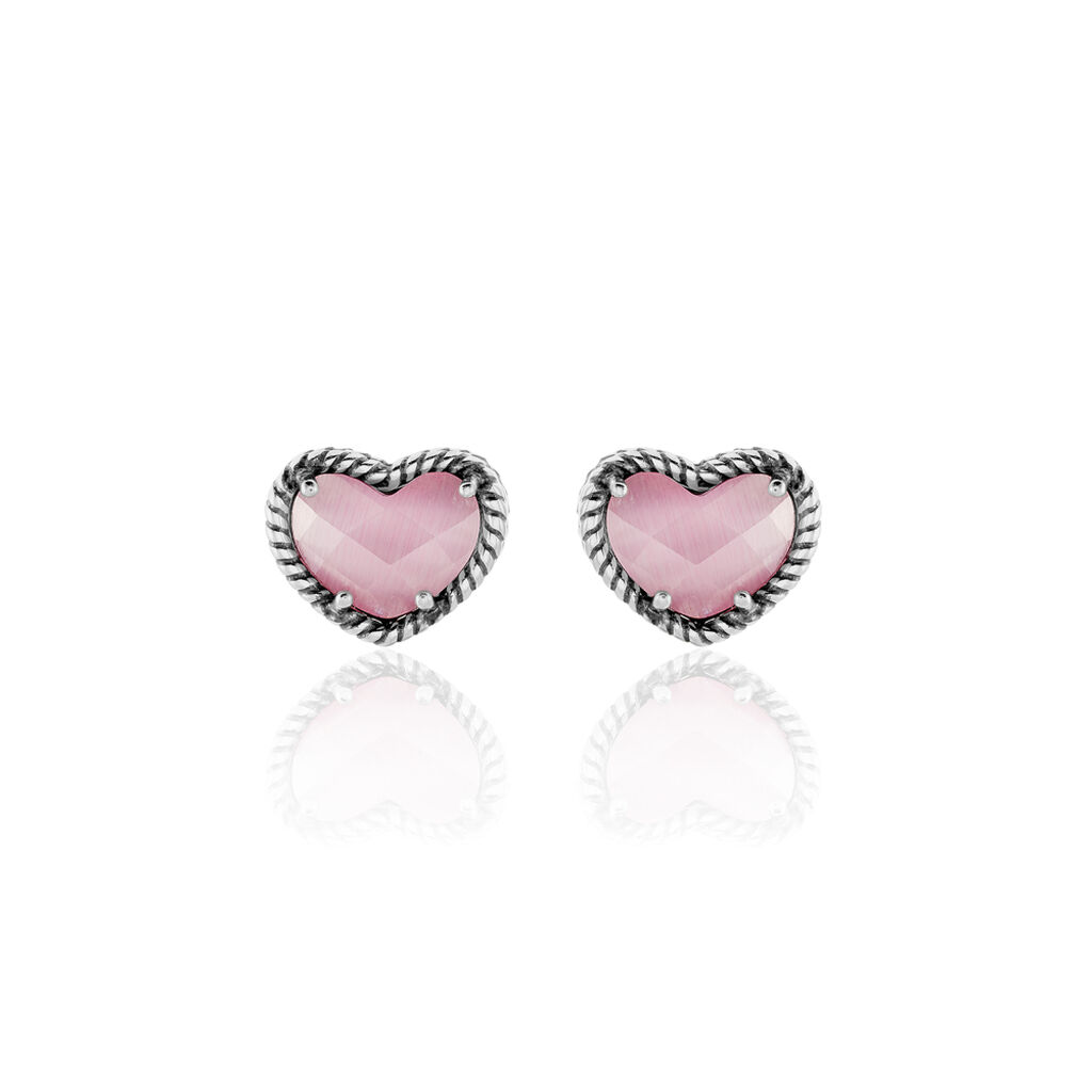 Damen Ohrstecker Silber 925 Rosé Kristall, Ohrstecker mit Stein