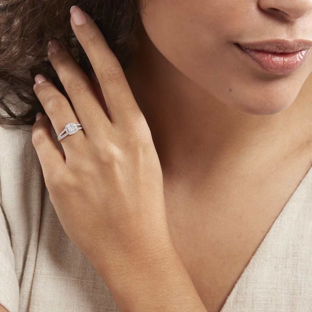 Bague Solitaire Cillian Or Jaune Oxyde De Zirconium - Spannringe Damen | OROVIVO