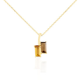 Damen Halskette Silber 925 Vergoldet Citrin Quarz - Ketten mit Anhänger Damen | OROVIVO