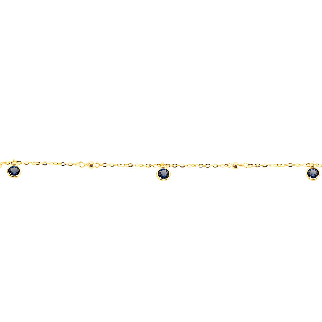 TALILA 1 Damen Armband Gold 375 (9 Karat) Zirkonia Blau 0,11 ct Kreis