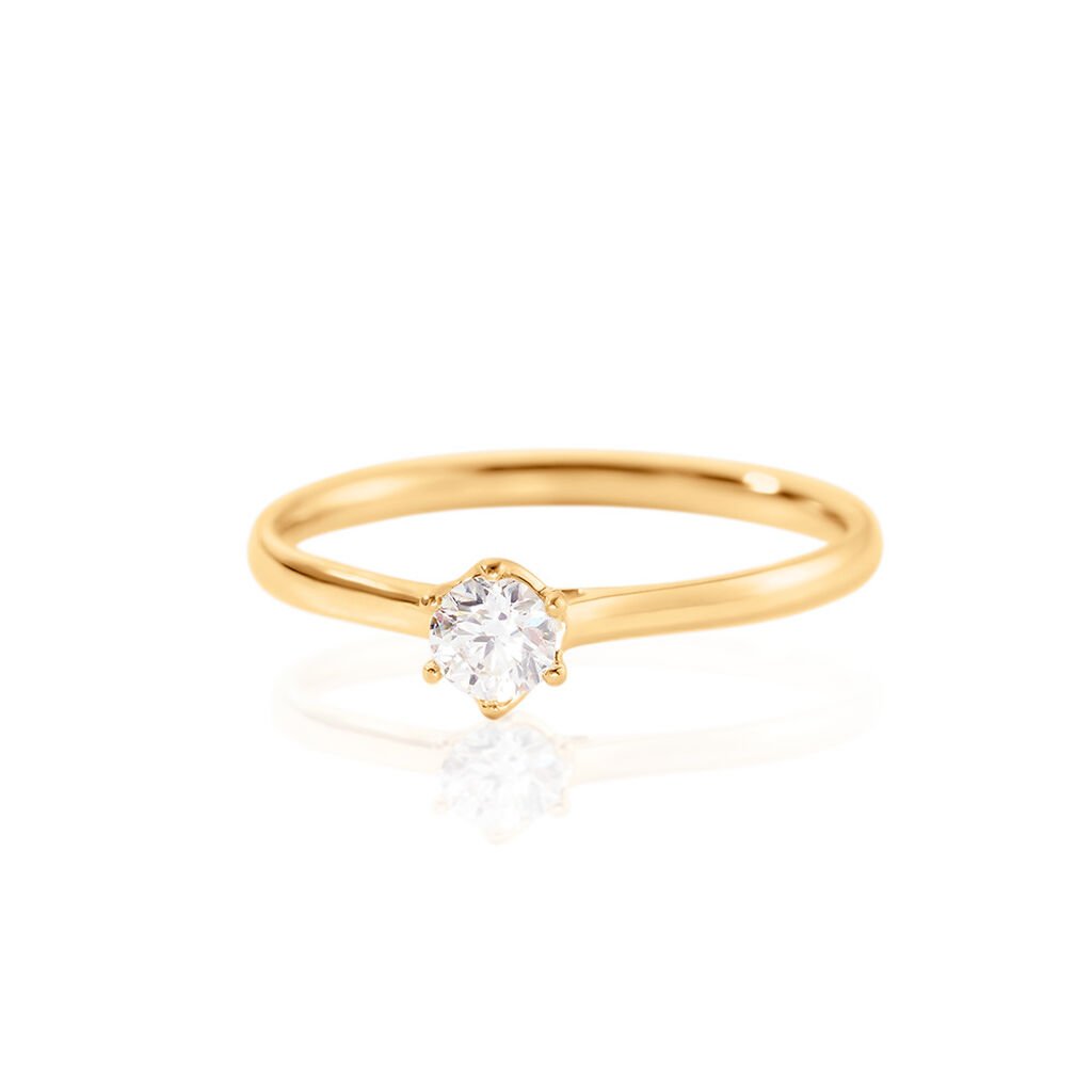 Damen Ring Gold 585 Rund Weiß Charlene 18mm - Neuheiten Damen | OROVIVO