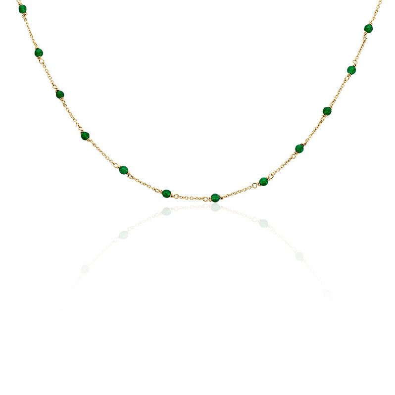 Collier Calliope Plaqué Or Doré Agate - Spannringe Damen | OROVIVO