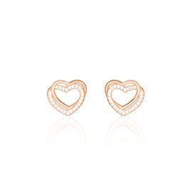 Damen Ohrstecker Silber 925 Rosé Vergoldet Herz - Ohrstecker Damen | OROVIVO