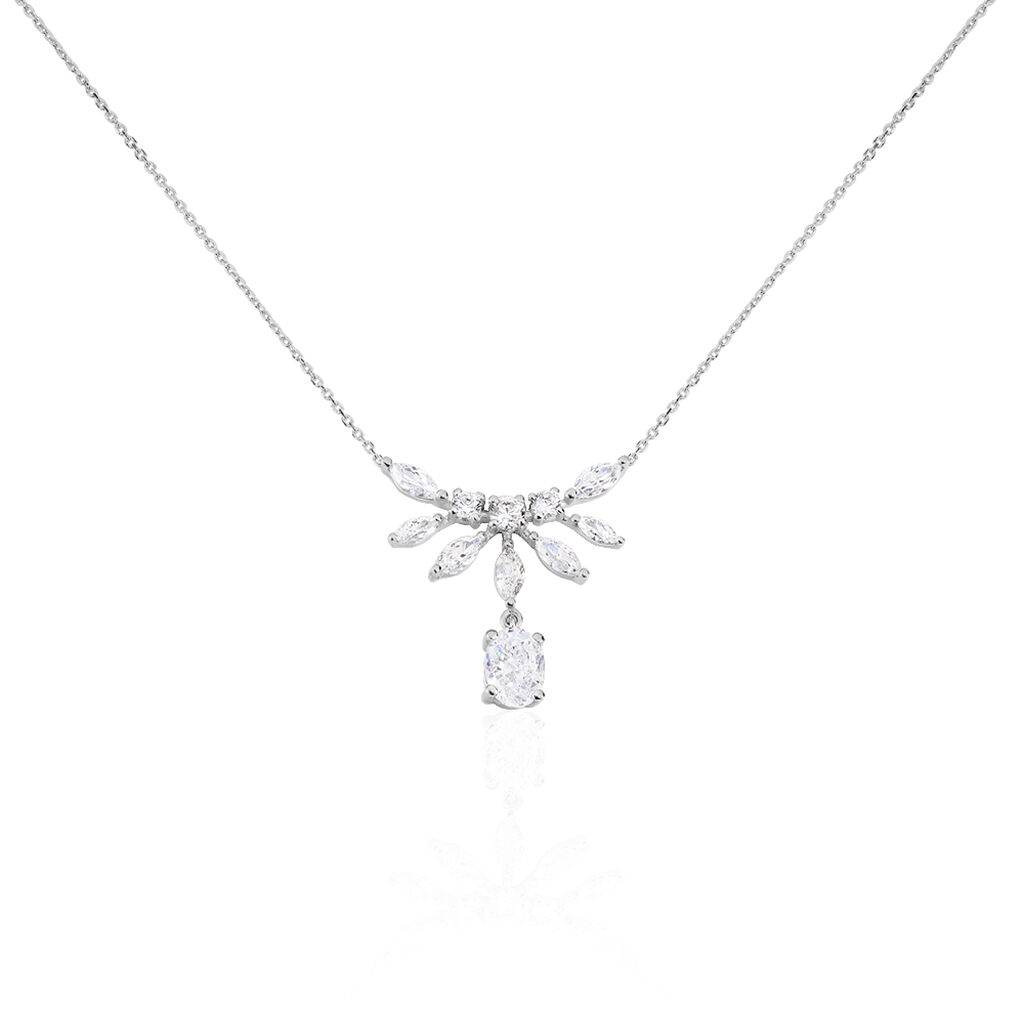 Collier Or Weiss Kaelle Fleur Oxydes Mul - Spannringe Damen | OROVIVO