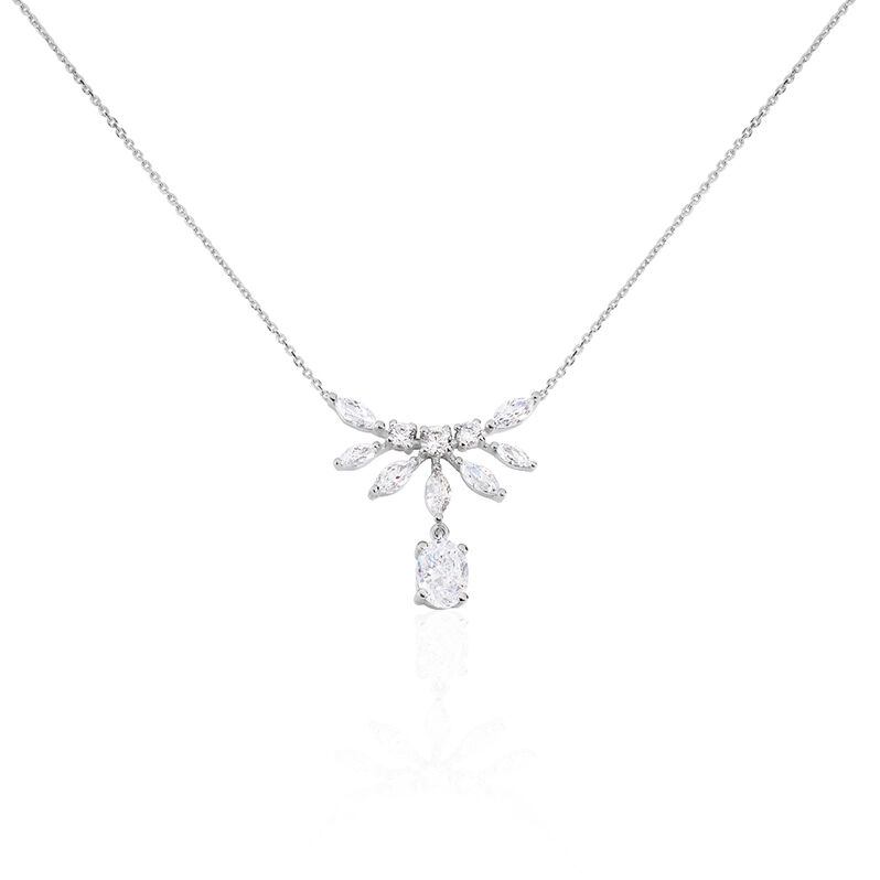 Collier Or Weiss Kaelle Fleur Oxydes Mul - Spannringe Damen | OROVIVO
