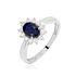 Kate Damen Ring Wei&szlig;gold 375 (9 Karat) Saphir Blau 0,9 ct Oval