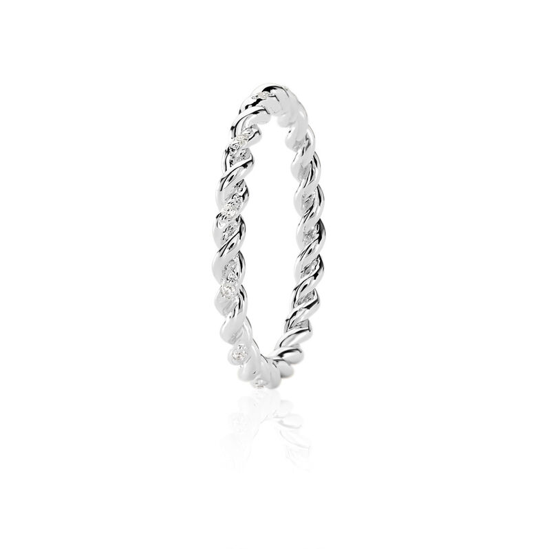 Damen Ring Silber 925 Rund Weiß Geometrisch Esther - Ringe mit Stein Damen | OROVIVO