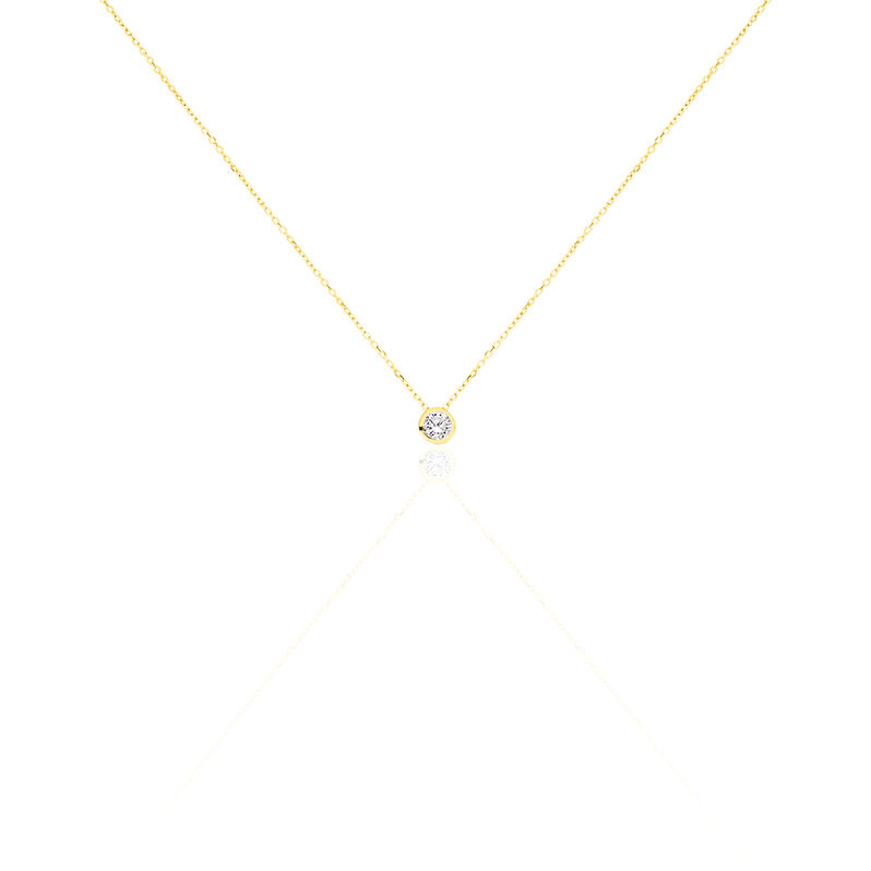 Damen Collier Gold 375 (9 Karat) Zirkonia Wei&szlig; 0,940 ct - Halsketten Damen | OROVIVO