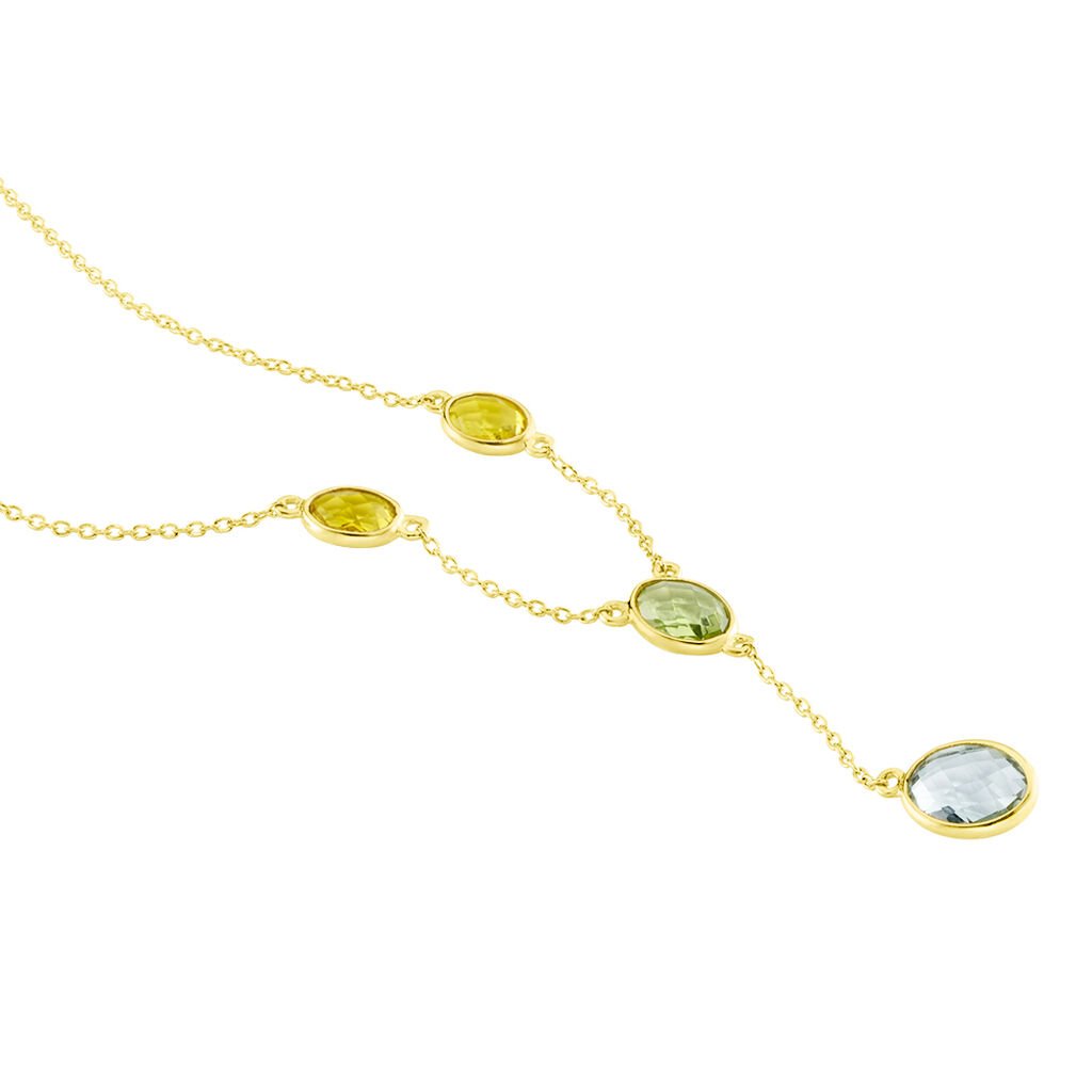 Damen Collier Silber vergoldet 925 Andere Steine Grün Zornica - Halsketten Damen | OROVIVO