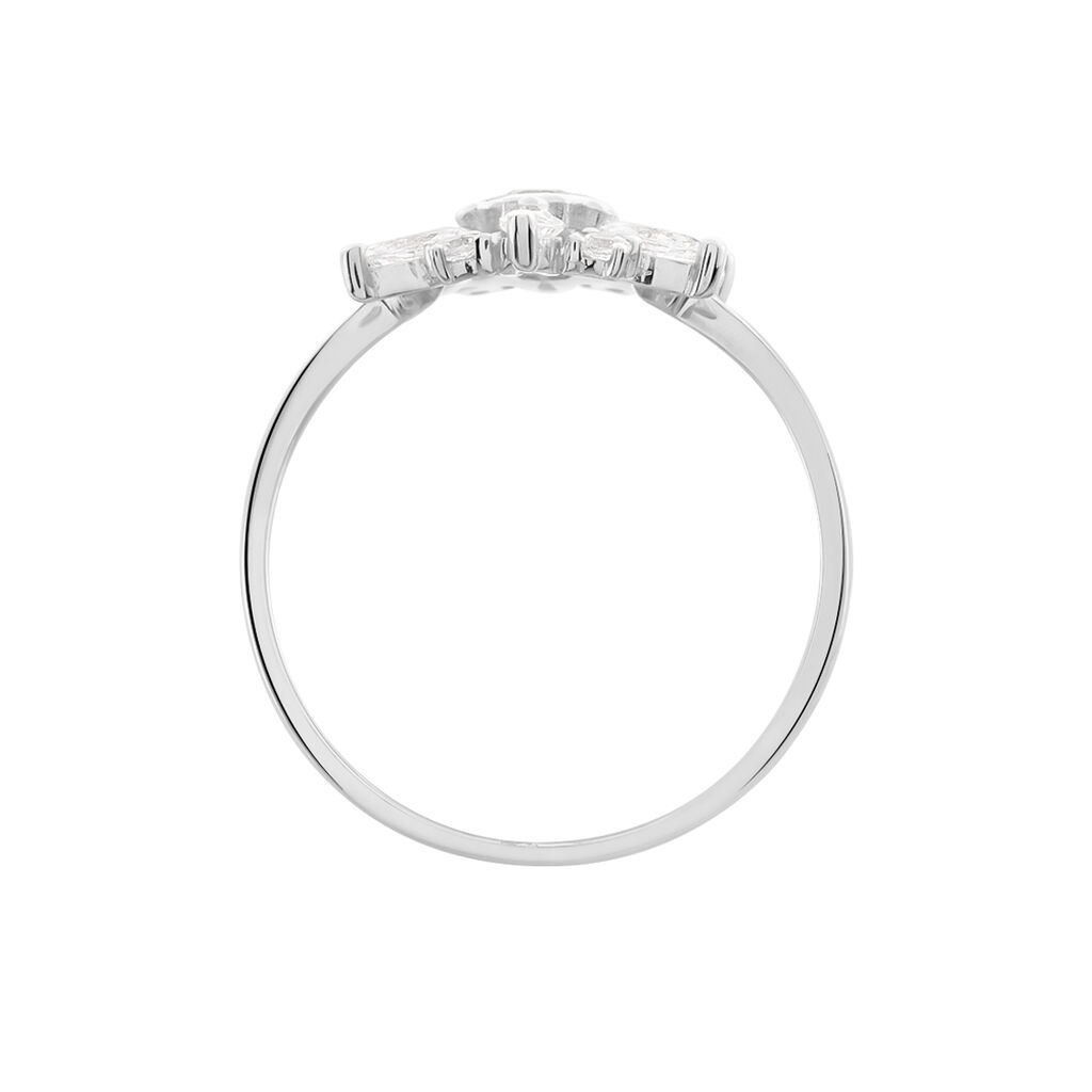 Bague Or Weiss Allassane Forme Flocon Oxydes De Zirconium - Spannringe Damen | OROVIVO