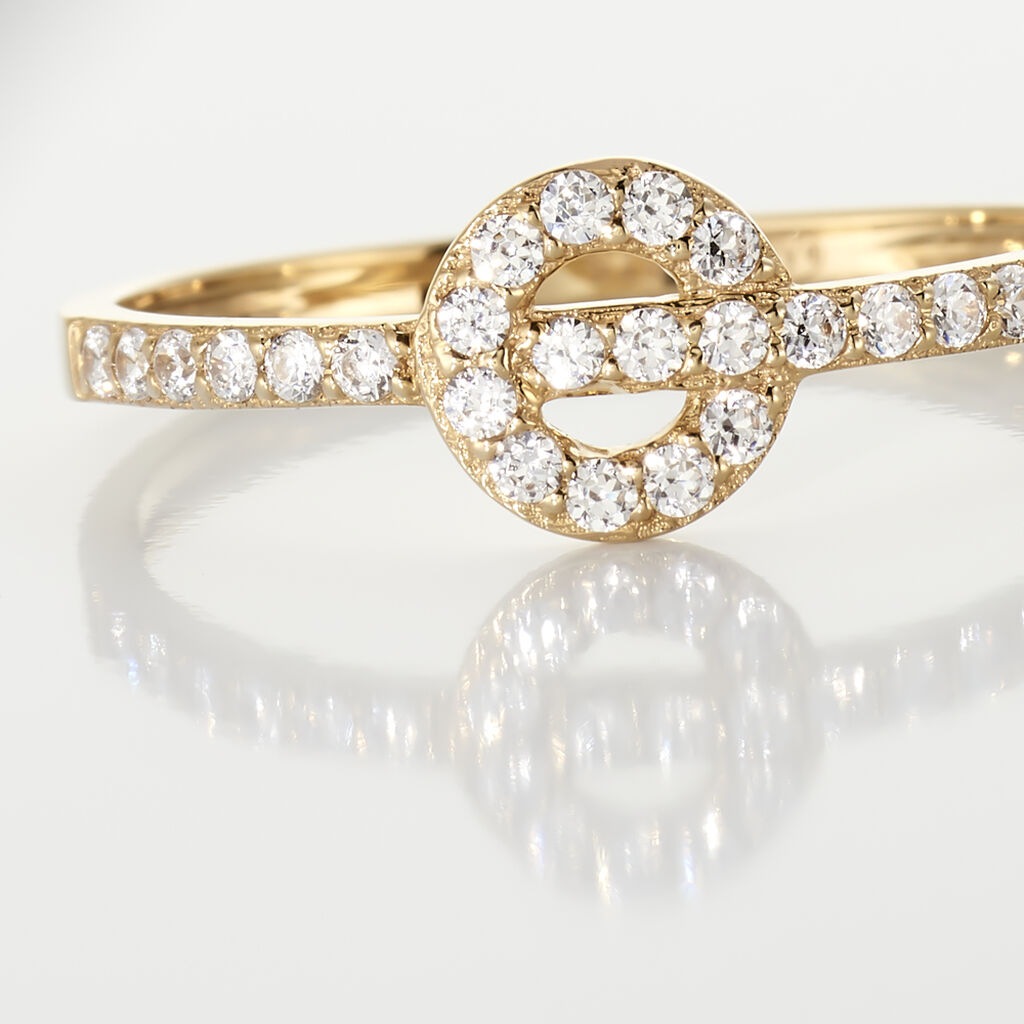 Bague Or Jaune Joye Cercle Oxydes - Spannringe Damen | OROVIVO