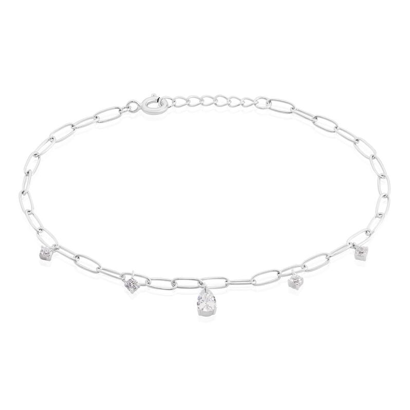 TINSLEY Damen Armband Silber 925 Zirkonia Weiß 0,64 ct Tropfen B 2,8 mm - Armbänder mit Anhänger Damen | OROVIVO