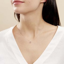 Damen Halskette Weißgold 375 Diamanten 0,04ct Herz Louise - Herzketten Damen | OROVIVO