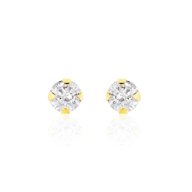 EDDIE KRAPPE Damen Ohrstecker Gold 375 (9 Karat) Zirkonia Wei&szlig; 0,42 ct B 3 mm - Ohrstecker Damen | OROVIVO
