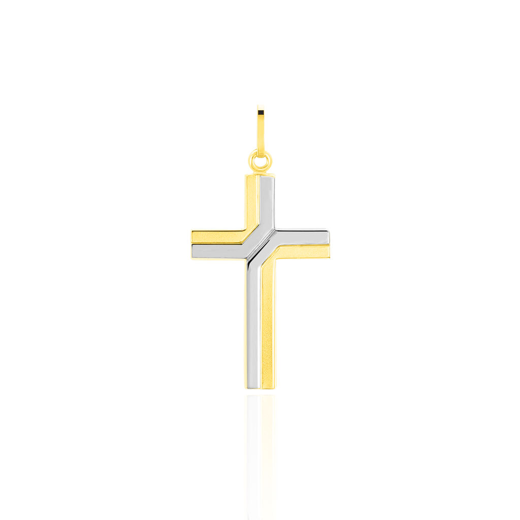 CORANTIN KREUZ 3 Unisex Anh&auml;nger Gold Bicolor 333 (8 Karat) Religi&ouml;ses Kreuz