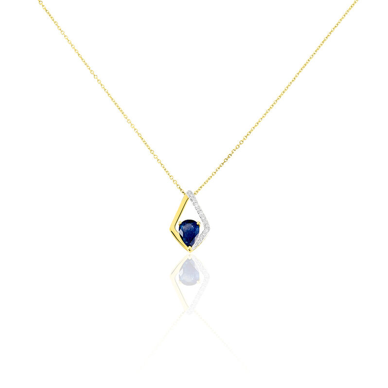 Collier Lilya Or Jaune Saphir Et Diamant - Spannringe Damen | OROVIVO