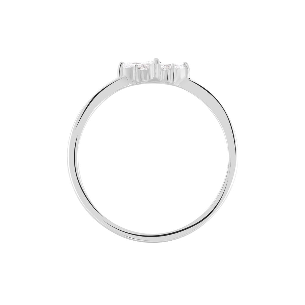 Damenring Silber 925 Rhodiniert Zirkonia Stern Schneeflocke - Ringe mit Stein Damen | OROVIVO