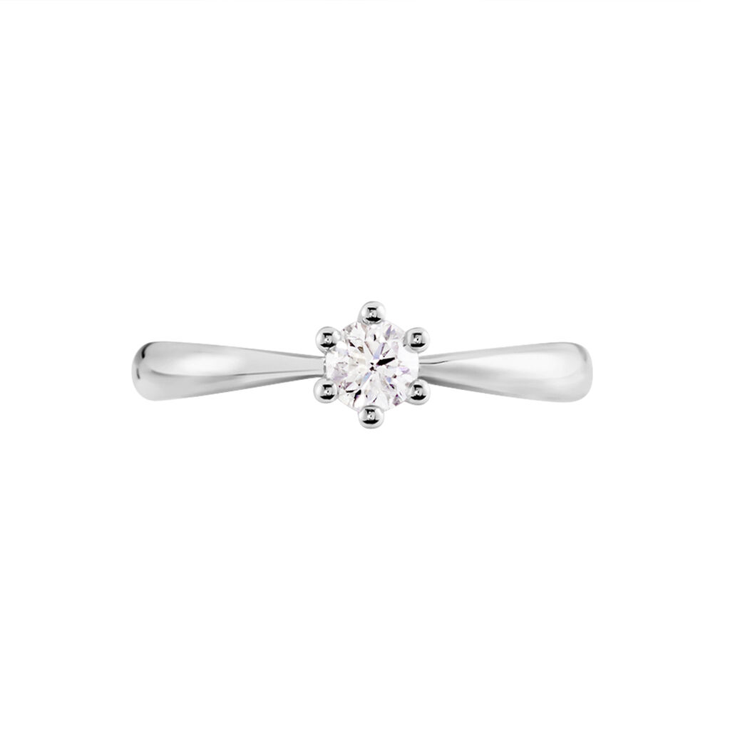 ROME Damen Ring Wei&szlig;gold 750 (18 Karat) Diamant Wei&szlig; 0,2 ct