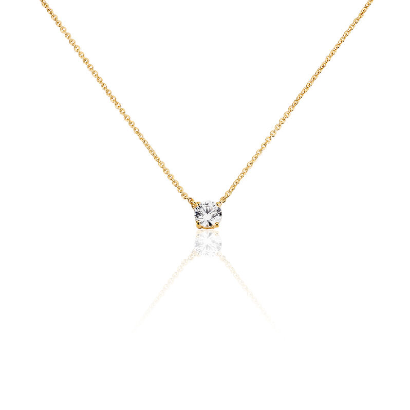 NILAY Damen Collier Vergoldet Zirkonia Wei&szlig; 0,27 ct - Halsketten Damen | OROVIVO