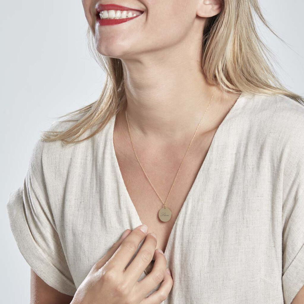 Anhänger Gold 375 Gravierbar Kreis Solvie - Personalisierte Geschenke Damen | OROVIVO