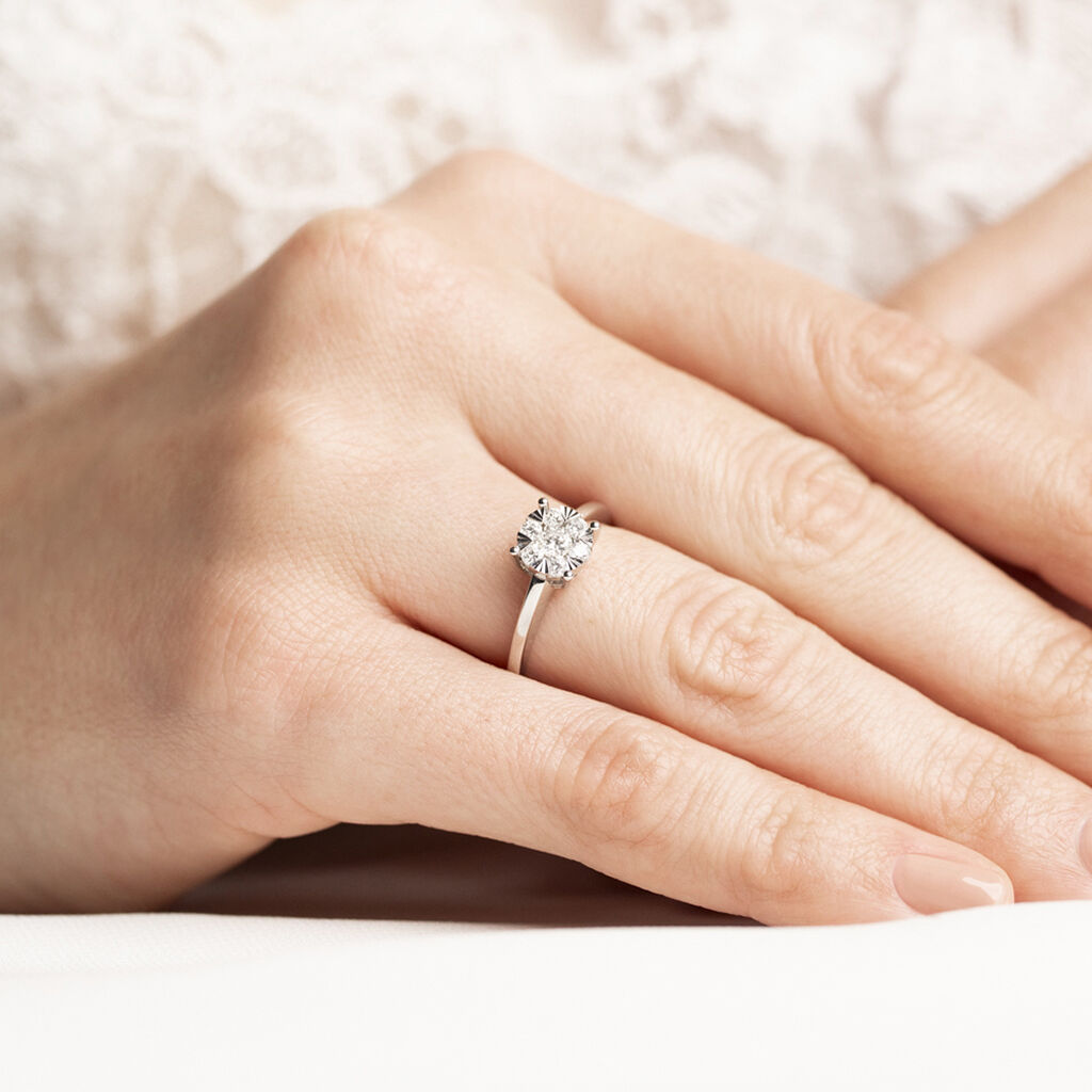 Damen Ring Weißgold 750 Diamant 0,41ct Snowflake  - Verlobungsringe Damen | OROVIVO